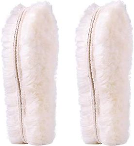 Ailaka 2 Pairs Women’s Premium Thick Sheepskin Insoles/Inserts, Warm Fluffy Fleece Wool Replacement Insoles for Shoes Boots Slippers