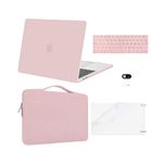 MOSISO Compatible with MacBook Pro 13 inch Case M2 2023, 2022, 2021-2016 A2338 M1 A2251 A2289 A2159 A1989 A1708 A1706,Plastic Hard Shell&Bag&Keyboard Skin&Webcam Cover&Screen Protector,Rose Quartz