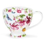 DUNOON Skye Shaped 0.45 Litre Mug Papillon Design Butterflies and Fushia