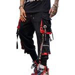 Hello MrLin Men's Techwear Pants Hip Hop Joggers Cargo Pants Baggy Streetwear Punk Trousers Harem