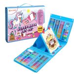 KARP Children Deluxe Art Drawing Set for Kids Case Art and Craft Supplies Drawing and Painting Set Great Gift (208Pcs -Blue)