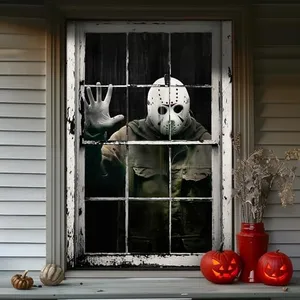lckellong Window Pendant Terrifying Halloween Accessories for Indoor and Outdoor Universal coverings Decoration - Green