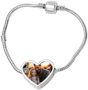 UYNUY Custom Heart-Shaped Snake Bone Bracelet – Personalized Metal Bracelet with Engraved Design – Adjustable Jewelry Gift for Women & Men