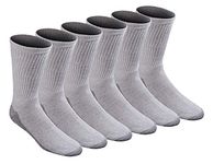 Dickies Men's All-Purpose Work Stain Resister Crew Socks (6/12 Pairs), Grey (6 Pairs), Shoe Size: 12-15