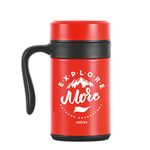 MILTON Cosmic 500 Thermosteel Mug, 440 ml, Red | Stainless Steel Strainer | Hot & Cold | Vacuum Insulated | Rust Proof | Leak Proof | Tea | Coffee | Mug