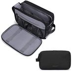 Toiletry Bag for Men, BAGSMART Travel Toiletry Organizer Dopp Kit Water-Resistant Shaving Bag for Toiletries Accessories, Black