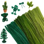 300 pk Pipe Cleaners for Craft 30mm Long Crafting Pipe Cleaners 3 Green Chenille Stems Chenille Wire Flexible Pipecleaners for DIY Craft For Kids