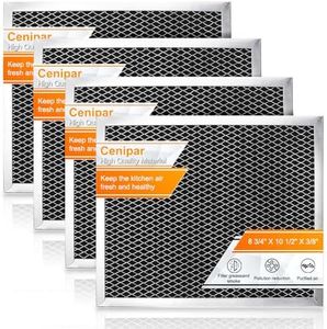 Cenipar 97007696 Charcoal Odour Filter for Range vent hood (8 3/4" X 10 1/2" X 3/8")-4 Pack