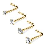 20G 1.5mm 2mm 2.5mm 3mm 3.5mm 4mm Nose Rings, 4-12Pcs Clear Diamond CZ Nose Studs Nose Piercings Jewellery