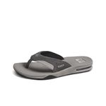 Reef Fanning Men's Bottle Opener Flip Flop, Arch Support, Grey Suede, 11