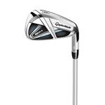 TaylorMade SIM MAX Irons, Graphite Shaft, Fujikura Ventus Blue, 4-PW, AW, Right Hand, Stiff Flex, Titanium, Black, Blue