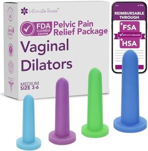 Intimate Rose Medium 4-Pack Silicone Dilators for Women & Men, Medical Device for Pelvic Pain Relief in Sizes 3-6