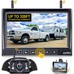 RV Backup Camera Wireless Touch-Key: Plug and Play Easy Setup for Furrion Pre-Wired System Recording Trailer Rear View Camera 7-Inch Monitor Split Screen 4 Channels for Campers/5th Wheels AMTIFO A7