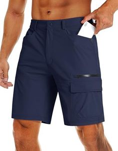 MAGCOMSEN Hiking Cargo Shorts Men Quick Dry Casual Shorts Outdoor Work Summer Shorts Navy Blue,38