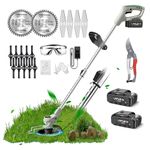 Metal Blade Cordless Strimmer 21v Grass Trimmers With 1 Pruning Shears 16 Blades 15cm Cutting Diameter Cordless Strimmer For Lawn Trimmingtwigsbrush Cuttingsuitable For Light Work