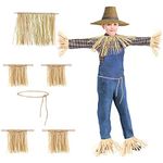 Sumind 6 Pieces Scarecrow Straw Set Scarecrow Necklace Bracelets Scarecrow Anklets with a Scarecrow Rope Belt for Halloween Scarecrow Costume Decoration