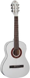 EKO GUITARS - CS-5 WHITE, Chitarra Classica Serie Studio Scala 3/4, Top in Agathis, Fasce e Fondo in Tiglio Laminato, Manico in Mogano, Tastiera in Betulla, Custodia Inclusa,Colore Bianco