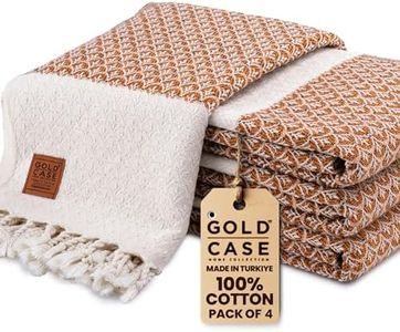 Gold CASE Turkish Beach Towel Set of 4 – 100% Cotton Large Turkish Bath Towels 67 x 38'' – Helen Extra Large, Quick Dry & Sand Free Towels – Peshtemal for Pool – Orange