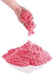 BabyGo Soft Space Sand Clay for Indoor Playing Moldable 500gm in Resealable Bag with Free Big Mould (Pink) (No Toxic)