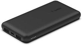 Belkin BoostCharge USB-C Portable Charger 10K Power Bank w/ 1 USB-C Port and 2 USB-A Ports & Included USB-C to USB-A Cable for iPhone 15, 15 Plus, 15 Pro, 15 Pro Max, Samsung Galaxy S24 & More-Black