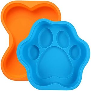 wooyaya 2Pcs Silicone Dog Birthday Cake Pans, Bone Shape, 8 Inch