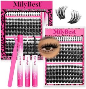 MilyBest Mist Lashes Clusters Kit Volume Eyelash Clusters Spiky 10-18mm Thick Full Cluster Eyelash Extensions D Curl Individual Cluster Lashes Natural Fairy Manga DIY Lash Extensions Kit at Home