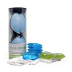 Eco Tranquileyes XL Advanced Warm Compress - Dark Eye Mask for Dry, Irritated Eyes - Help Improve Sleep with Soft Comfort Eye Shade - Microwavable Beads and Self-Heating Instants - Blue