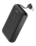 Belkin Power Bank, Portable Power Bank with Integrated Cable 10K PD 20W - Fast Charge USB-C Power Delivery, Portable iPhone Charger for iPhone 16 Series, iPad Pro, Galaxy S24, and More - Black