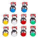 EG STARTS 10 Pcs/lots Chrome 30mm LED Illuminated Push Buttons With Micro Switch For Arcade Machine Games Mame Jamma Parts 12V Each Color of 2 Pieces