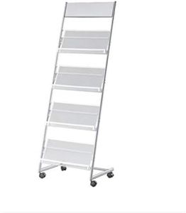 Revistero, 4 estantes Estante Derecho del sostenedor del folleto del Soporte de la Revista del Piso