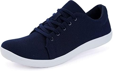 WHITIN Women's Minimalist Barefoot Fashion Sneakers Zero Drop Shoes Size 10 Wide Width Toe Box Arch Support Gym Sport Comfortable Tennis Soft Walking Fitness Female Cute Driving Bowling Royal Blue 41