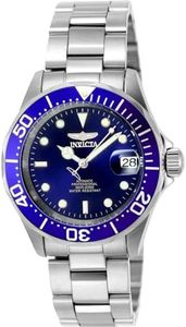 Invicta Pro Diver Reloj automático para hombre de acero inoxidable, Plata / Azul, 40 mm