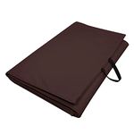 Olivio Premium 10MM PVC Leather Yoga Mat | Extra Thick Yoga Mat for Exercise, Fitness & Meditation with Carrying Strap for Men & Women - Brown (Professional Yoga Mat)