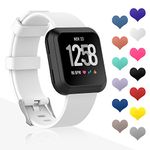 ULT-unite Colorful Replacement Strap Accessory Wristbands for Fitbit Versa Bands, Suitable for Women Men,Small and Large Size(No tracker, Replacement Bands Only)(White, Large)