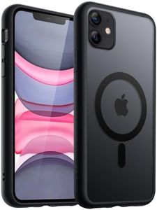 JETech Magnetic Case for iPhone 11 6.1-Inch Compatible with MagSafe, Translucent Matte Back Slim Shockproof Phone Cover (Black)