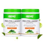 OZiva Pro-Collagen Protein Peptides For Improved Skin & Hair Health,Clinically Proven Collagen Peptides With Types I & Ii With Vitamin C, Hyaluronic Acid & Biotin,500G, Caramel, Pack Of 2 - Powder