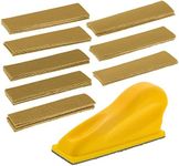 Dura-Gold Micro Hand Sanding Block Kit, 3.5” x 1” Pad, Hook & Loop Backing, 40 Sandpaper Sheets, 5 Each 60, 80, 120, 180, 220, 320, 400, 600 Grit - Wood Woodworking, Small Detail Finishing Sander