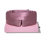 DROWSY Silk Sleep Mask. Face-Hugging, Padded Silk Cocoon for Luxury Sleep in Total Darkness (Damask Rose)