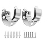 2 Pack Flange Rod Holder, Closet Rod Bracket End Supports Sockets Stainless Steel Pole Sockets for Wardrobe Shower Curtain (33mm /1.3 inch)