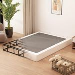 Husleephu King Box Spring 8 Inch, High Profile Metal Box Spring King Bed Base with Fabric Cover, Sturdy Mattress Foundation, Easy Assembly, Noise Free, Black