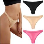 marysgift G String Thongs for Women Cotton Panties T-back Comfy Underwear Multipack Low Rise Ladies Briefs (BB3,L UK 10 12)