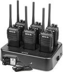 Retevis RT21 Walkie Talkie Long Range, Rechargeable 2 Way Radio for Adults with 6 Way Socket, 1100mAh, VOX, Squelch, Professional Rugged Walkie Talkies for Security, School (Black, 6Pcs)