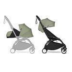 BABYZEN YOYO² Foldable Stroller - Includes Newborn Pack (Olive), Black Frame & 6+ Color Pack (Olive) - Suitable for Newborn Up to 22 kg, Lightweight, Mattress, Canopy, Head Support & Foot Cover