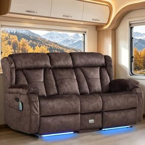 AHMED RV Loveseat Recliner Sofa, Zero Wall Hugger Power Reclining Loveseat