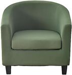 CRFATOP 2 Piece Club Chair Slipcover Stretch Barrel Chair Covers Solid Tub Chair Slipcovers Soft Armchair Covers Removable Furniture Protector Arm Chair Cover for Living Room,39
