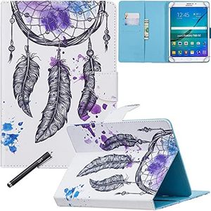 Universal Case for 6.5-7.5'' Tablet, Newshine Colorful Wallet Stand Cover for 7.0'' Samsung Galaxy Tablet, Amazon Kindle Fire 7/HDX 7 and Other Around 7 Inch Models - Watercolour Pumo