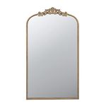 Kea 42 Inch Large Wall Mirror, Curved Metal Frame, Baroque Design