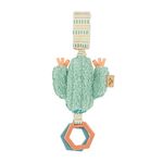 Itzy Ritzy - Ritzy Jingle Toy - Baby Hanging Toy for Activity Gym, Stroller or Car Seat; Features Jingle Sound, Hexagon Rings and Adjustable Attachment Loop (Cactus)