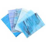 6pcs Decorative Stained Glass Sheets Cathedral Glass Mosaic Tiles Decoration Iridescent Colors for Glass Hobby Projects and Mosaics Blue