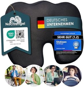 Nachtengel SITZKISSEN ORTHOPÄDISCH MIT Memory Foam – Sitzkissen Stuhl für ergonomischen Komfort & Steißbeinentlastung – Effektives Steißbeinkissen für Büro, Homeoffice & Auto – (Medium 60-90kg)
